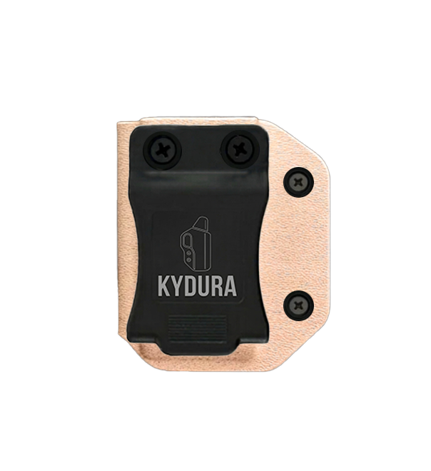 Różowa ładownica na magazynek Sig Sauer P320 Kydura z klipsem ABS - widok od tyłu